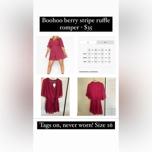 Boohoo striped ruffle romper